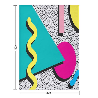 1980s Abstract Pattern Throw Blanket