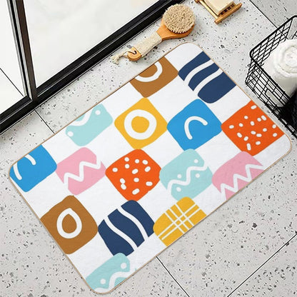 Colorful Shapes, Good Mood.  Absorbent Bath Mat