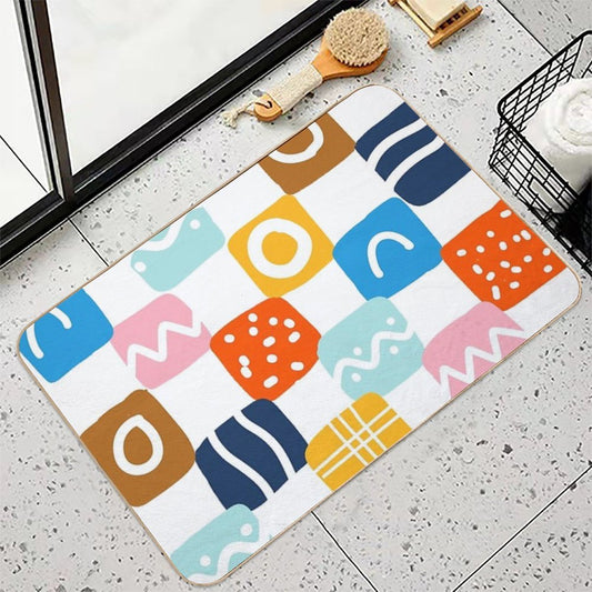 Colorful Shapes, Good Mood.  Absorbent Bath Mat