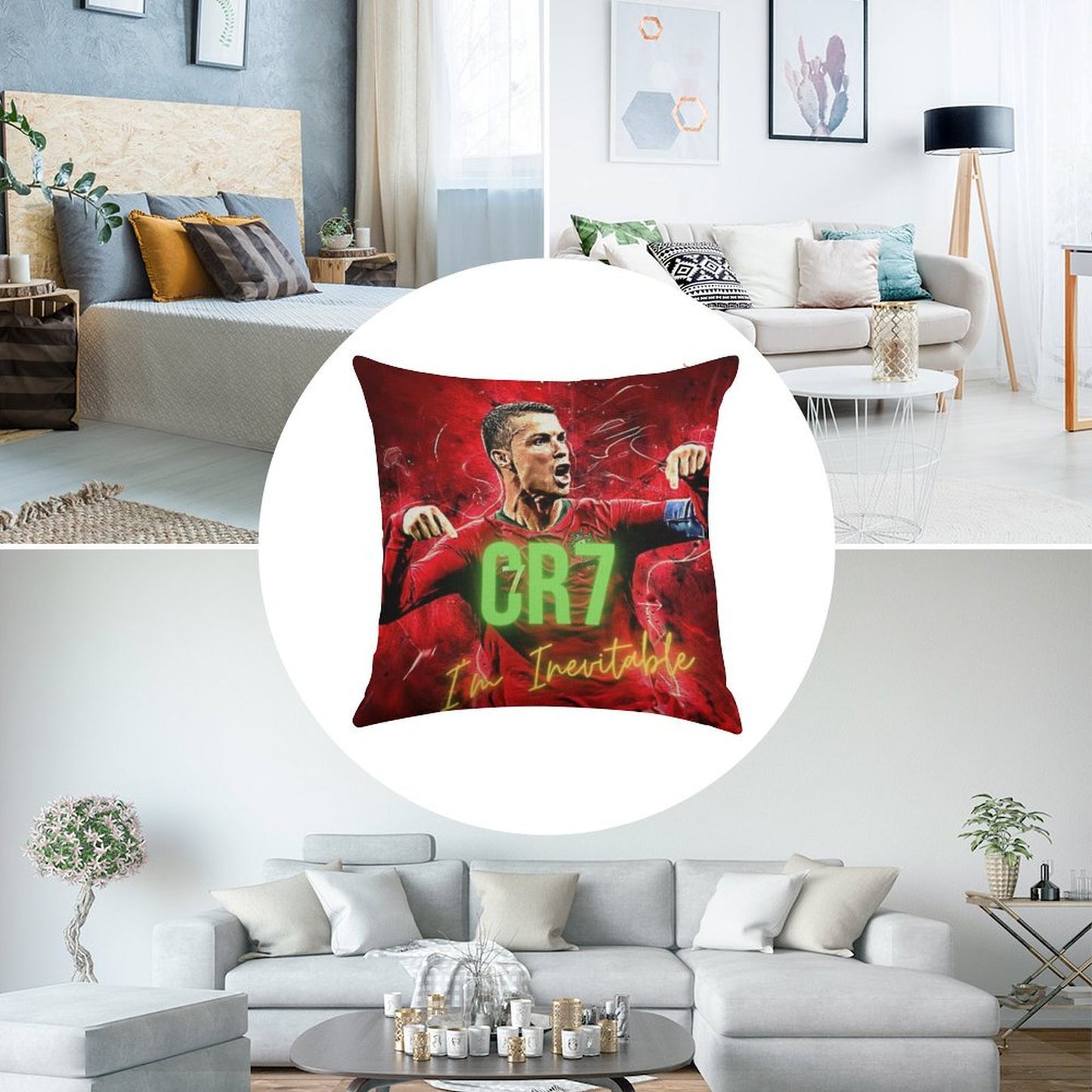 CR7 Linen Throw Pillow Cover