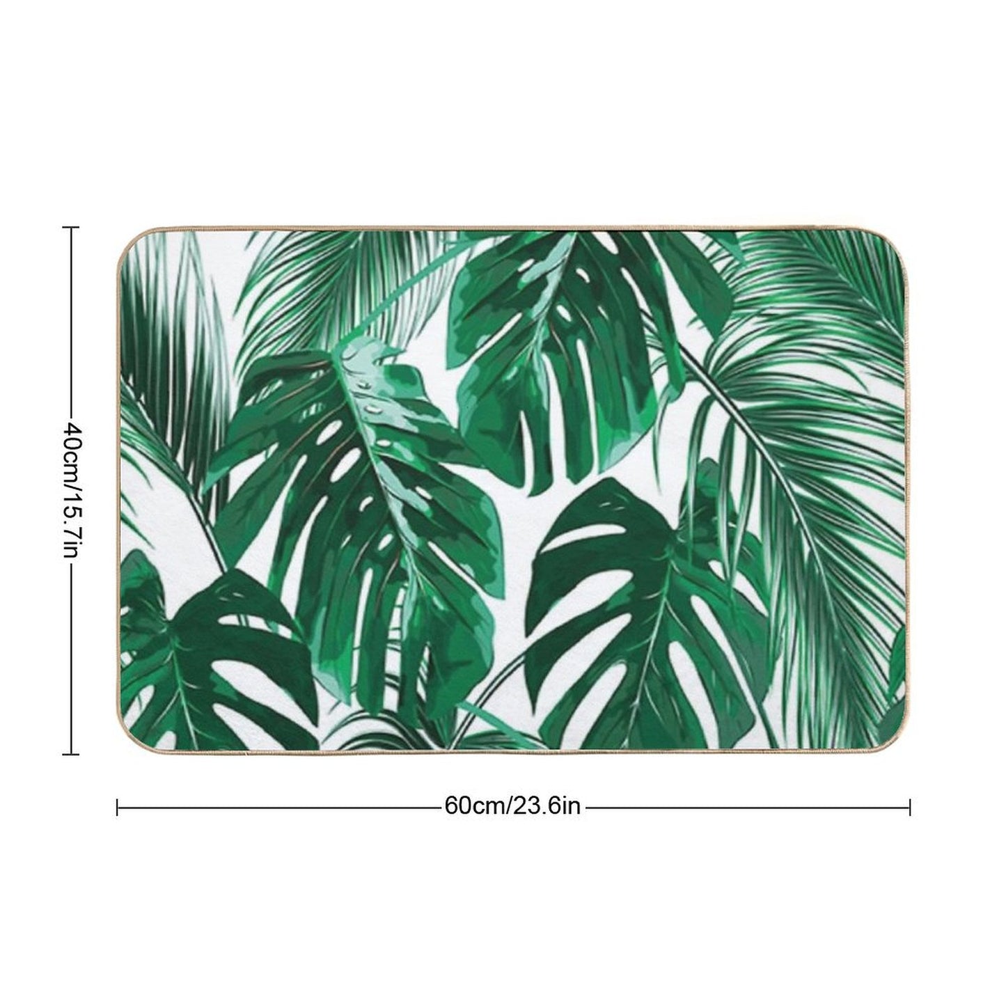 Tropical Leaves - Palm Tree Leaf - Hawaiian Bath Mat