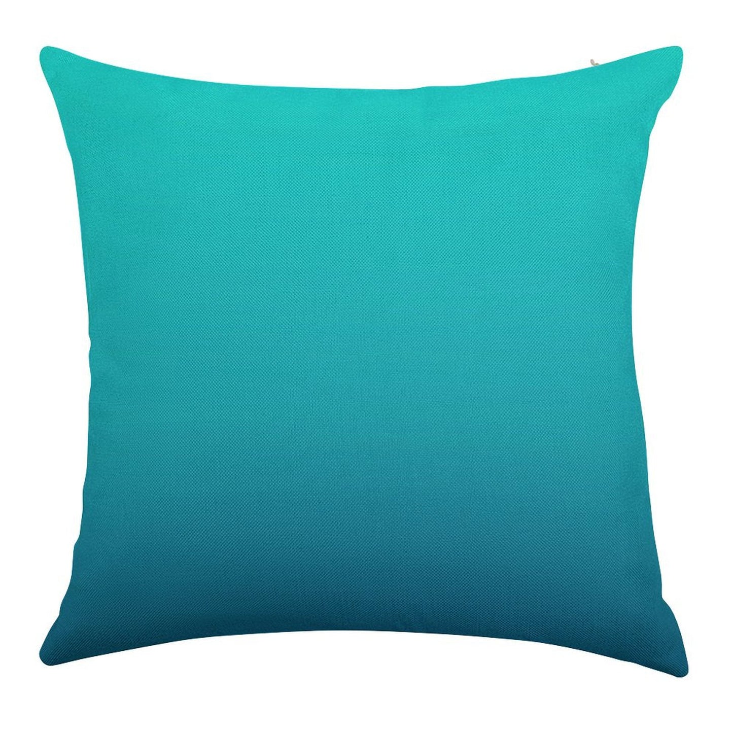 Preppy Summer Beach Teal Blue Turquoise Ombre Linen Throw Pillow Cover
