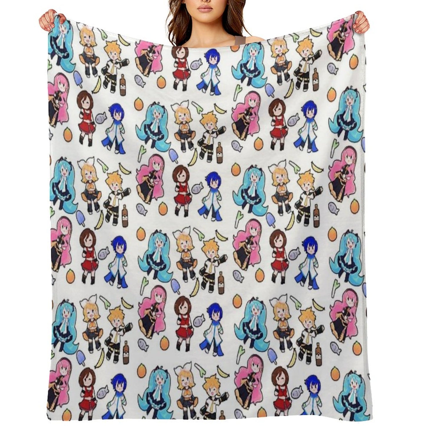 Vocaloid Chibi Chaos! Throw Blanket