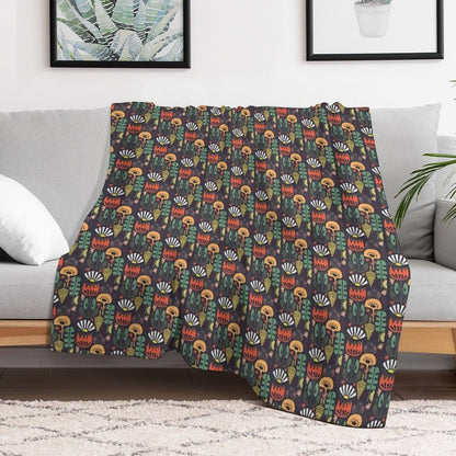 Scandinavian Wildflowers Throw Blanket