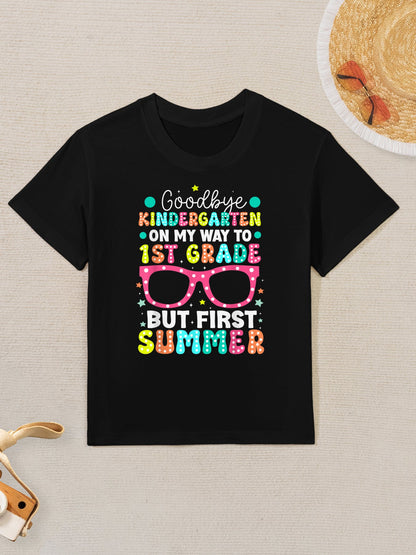 Goodbye Kindergarten Graduation To 1st Grade First Summer Kids T-Shirt
