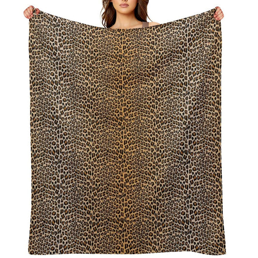 Trendy Leopard Print Aesthetic – Wild Animal Pattern Design Throw Blanket