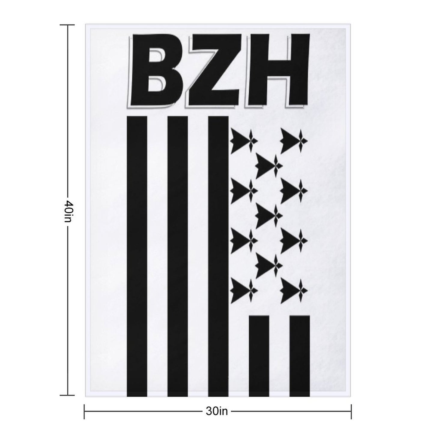 BZH - Breizh - Bretagne - Brittany France Throw Blanket