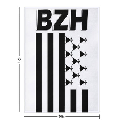 BZH - Breizh - Bretagne - Brittany France Throw Blanket