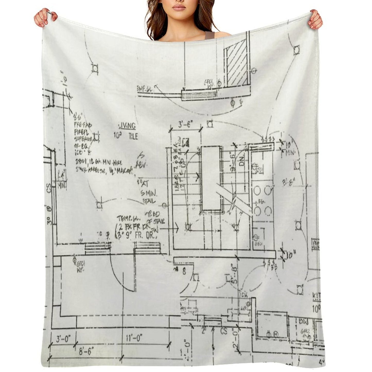 Architects Blueprint - Architecture Pattern Throw Blanket