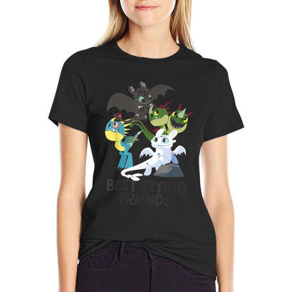 How to Train Your Dragon 3 Hidden World Best Friends  Ribbed Collar T-Shirt