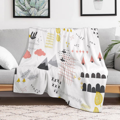 Scandinavian Landscape Throw Blanket