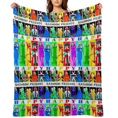 Rainbow Friends Happy Happy Throw Blanket