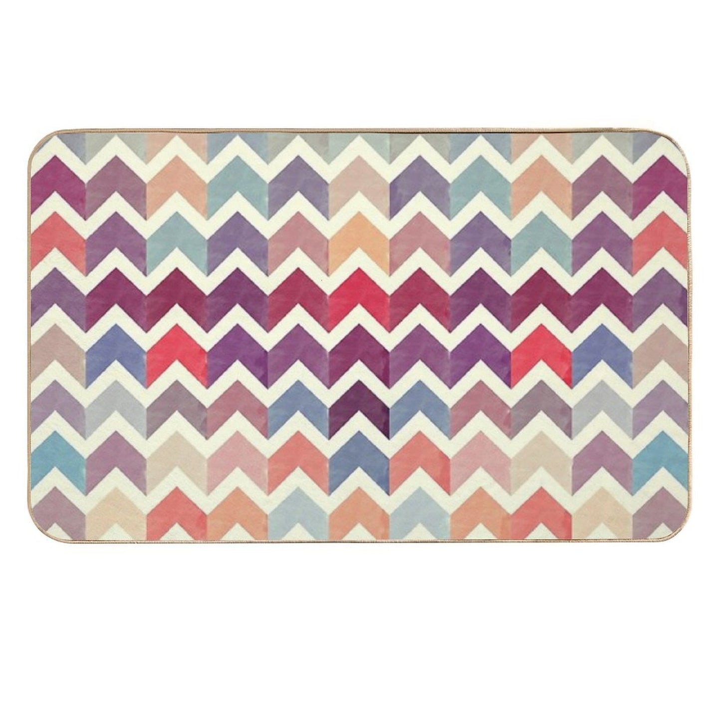 Watercolor Chevron Pattern VII  Pet-Safe Bath Mat