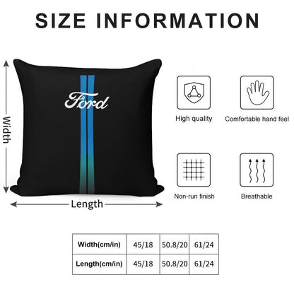 Retro Ford Stripes Soft Shrink-Resistant Throw Pillow