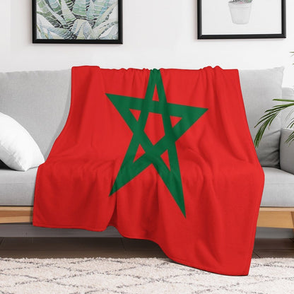 Green Star, Moors Flag-Proud to Be Moorish Throw Blanket