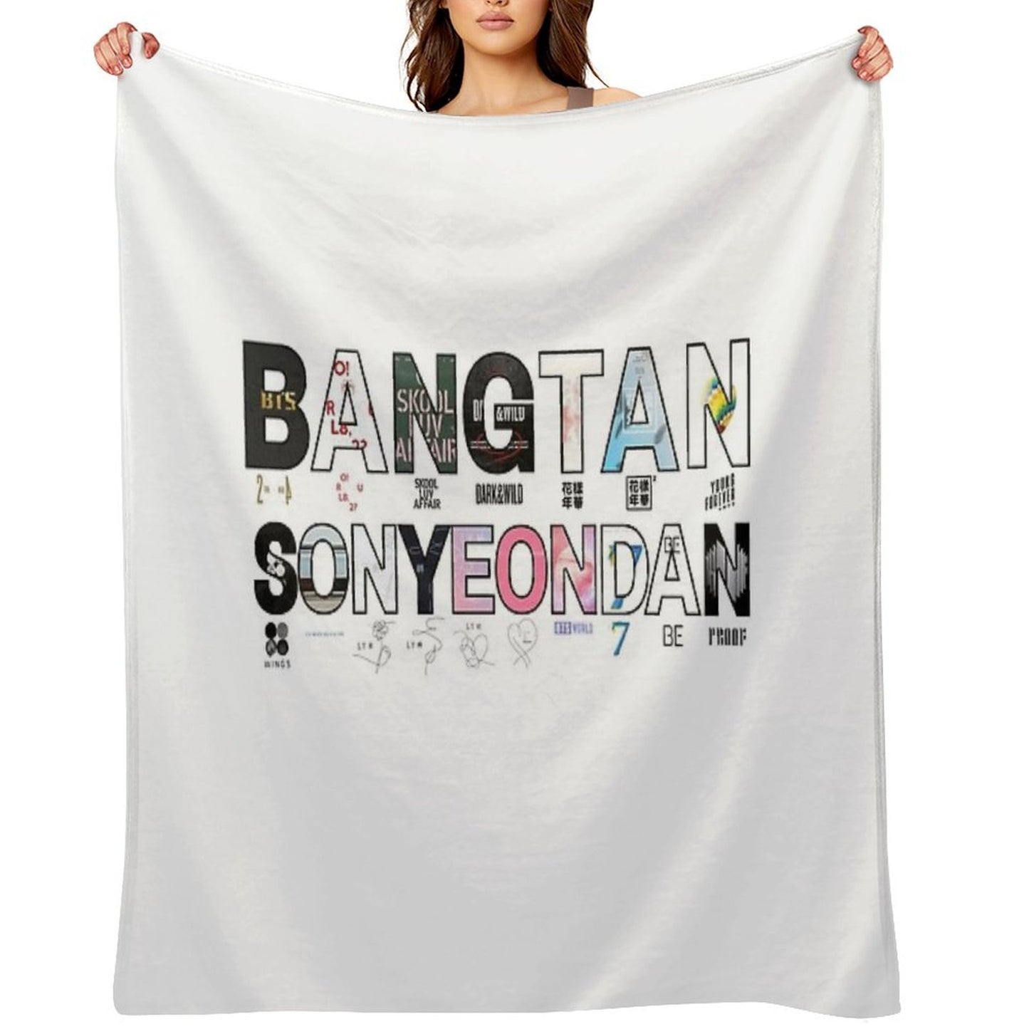 BANGTAN SONYEONDAN BTS Album Cover Design – BTS Discography Fan Art Throw Blanket