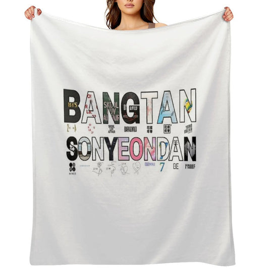BANGTAN SONYEONDAN BTS Album Cover Design – BTS Discography Fan Art Throw Blanket