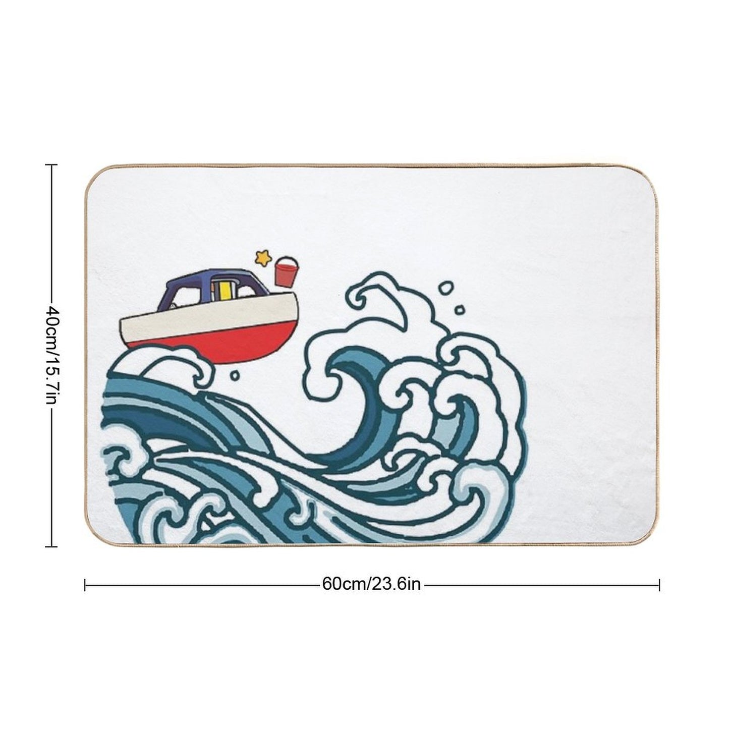 Boat on Big Wave Bath Mat
