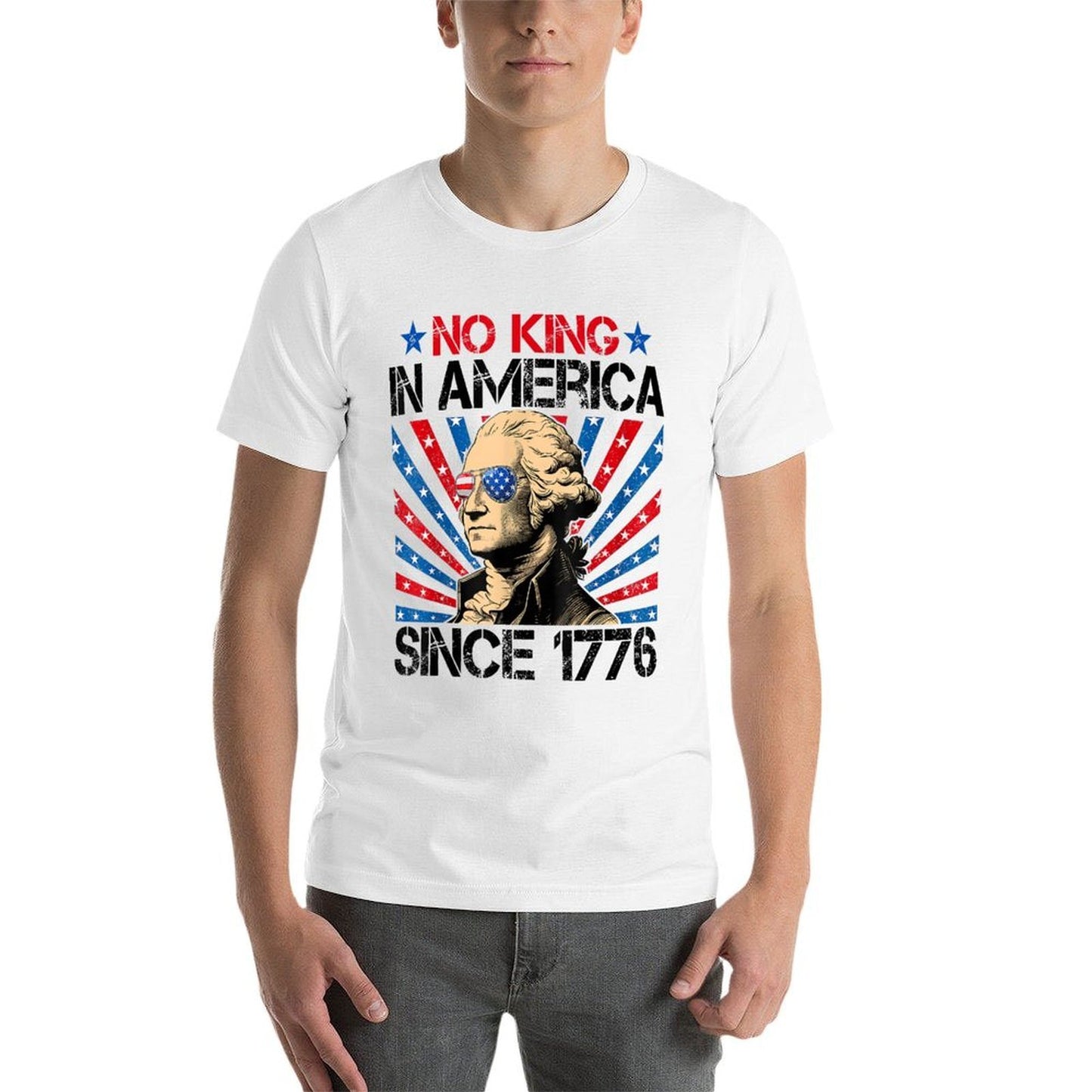 No Kings in America Since 1776 Distressed Vintage USA  Durable T-Shirt