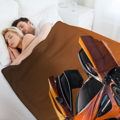 Orange Super McLaren P1 Formula 1 Design Throw Blanket