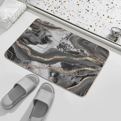 Liquid Marble Agate Glam #9 (Photo of Glitter Only - Not Reflective) Bath Mat