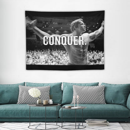 Arnold Schwarzenegger Conquer Tapestry