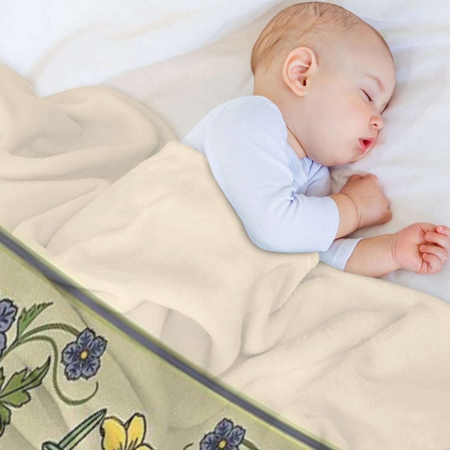 Bluebirds And Spring Blossoms Inspired By Art Nouveau Throw Blanket