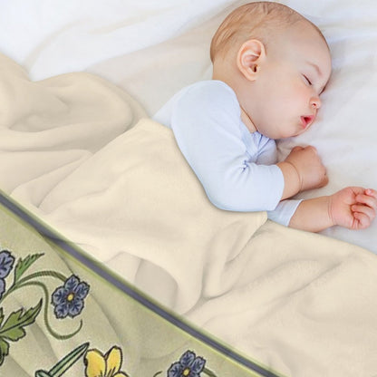 Bluebirds And Spring Blossoms Inspired By Art Nouveau Throw Blanket