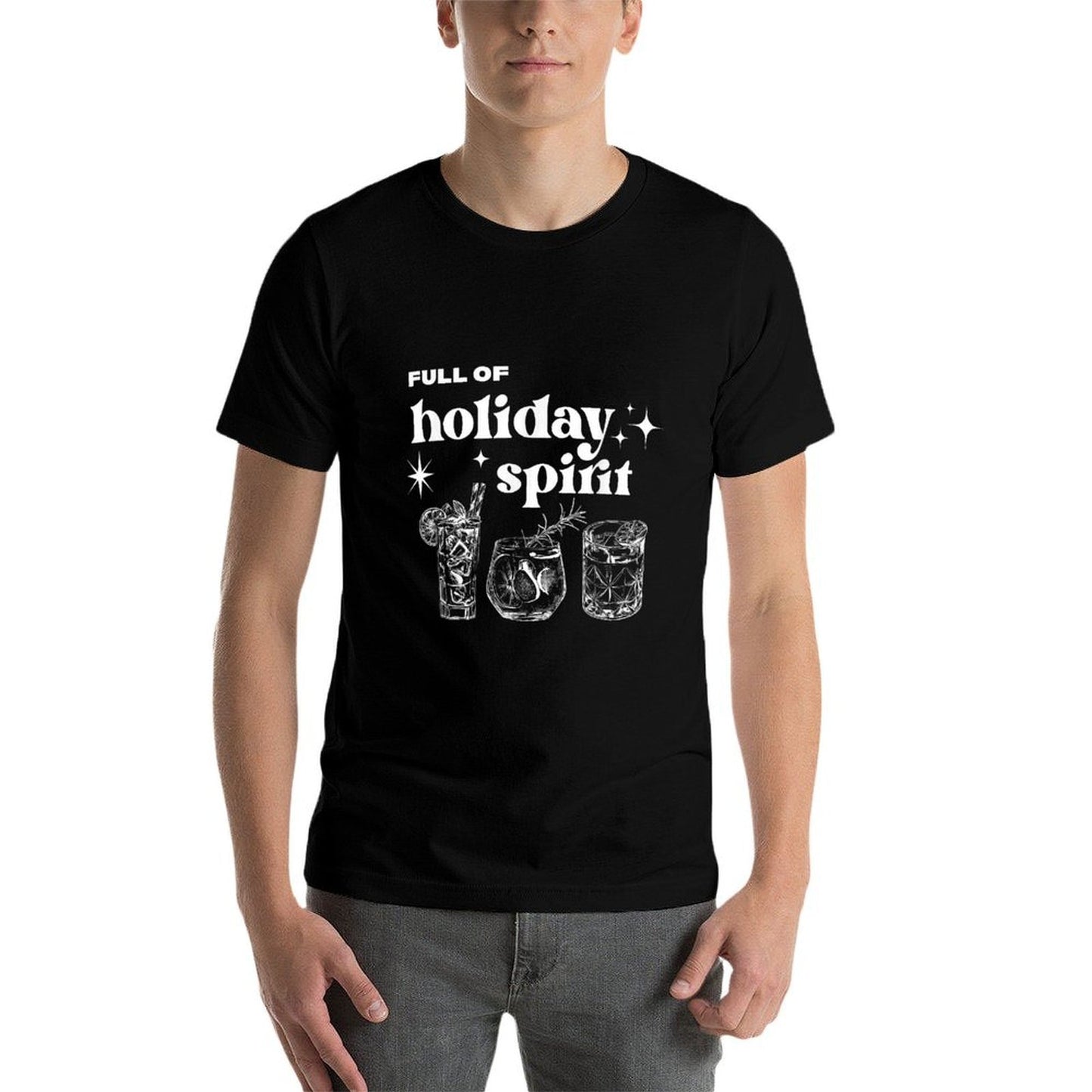 Christmas Full of Holiday Spirit Cocktail Club Women Men  Versatile T-Shirt