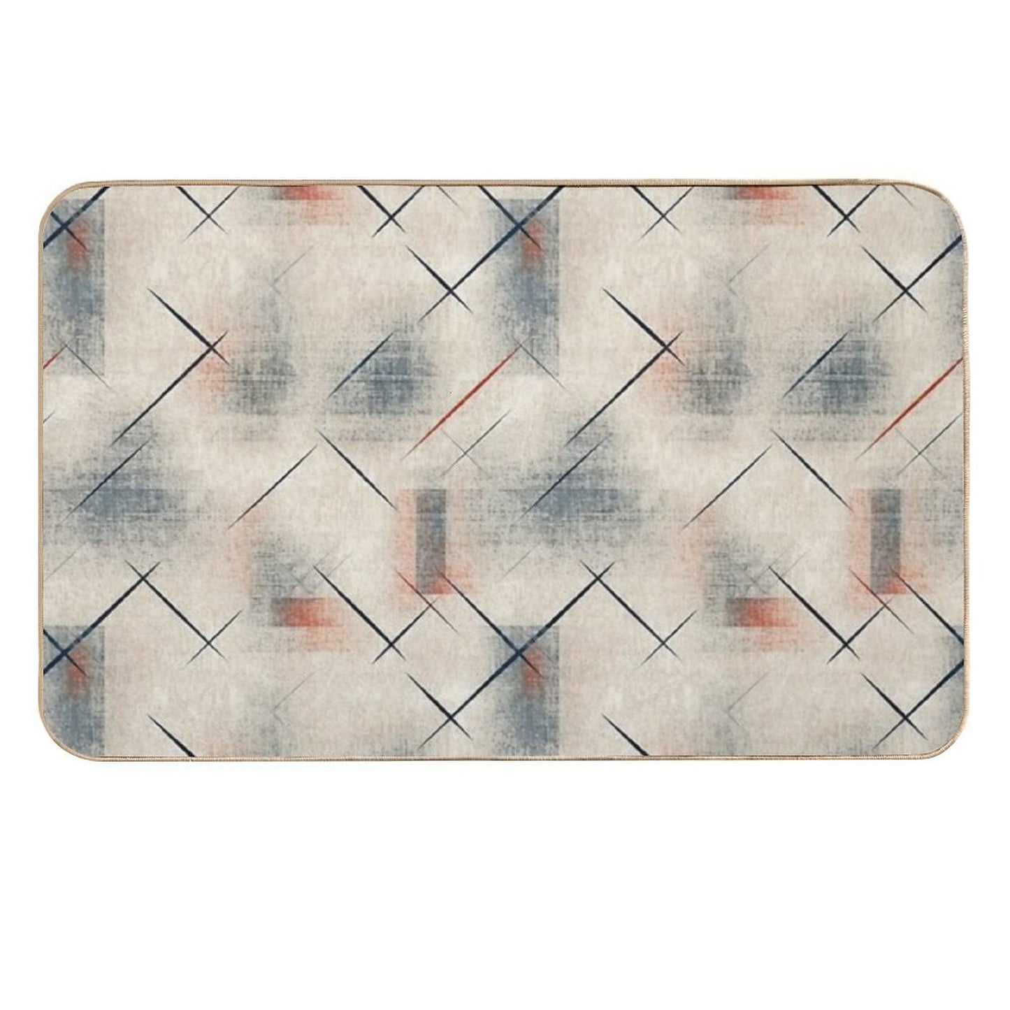 Retro Abstract Geometric Pattern – Mid Century Modern Art Durable Bath Mat