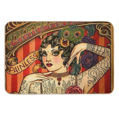 CHAPEL TATTOO; Vintage Body Advertising Art Bath Mat