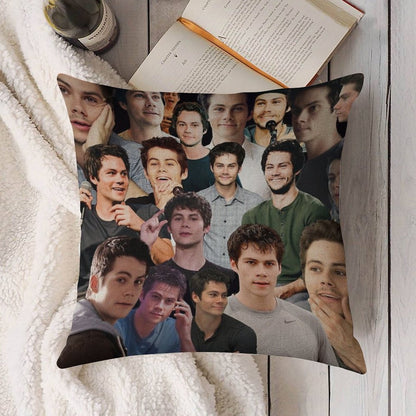 Dylan O’Brien Collage Linen Throw Pillow Cover