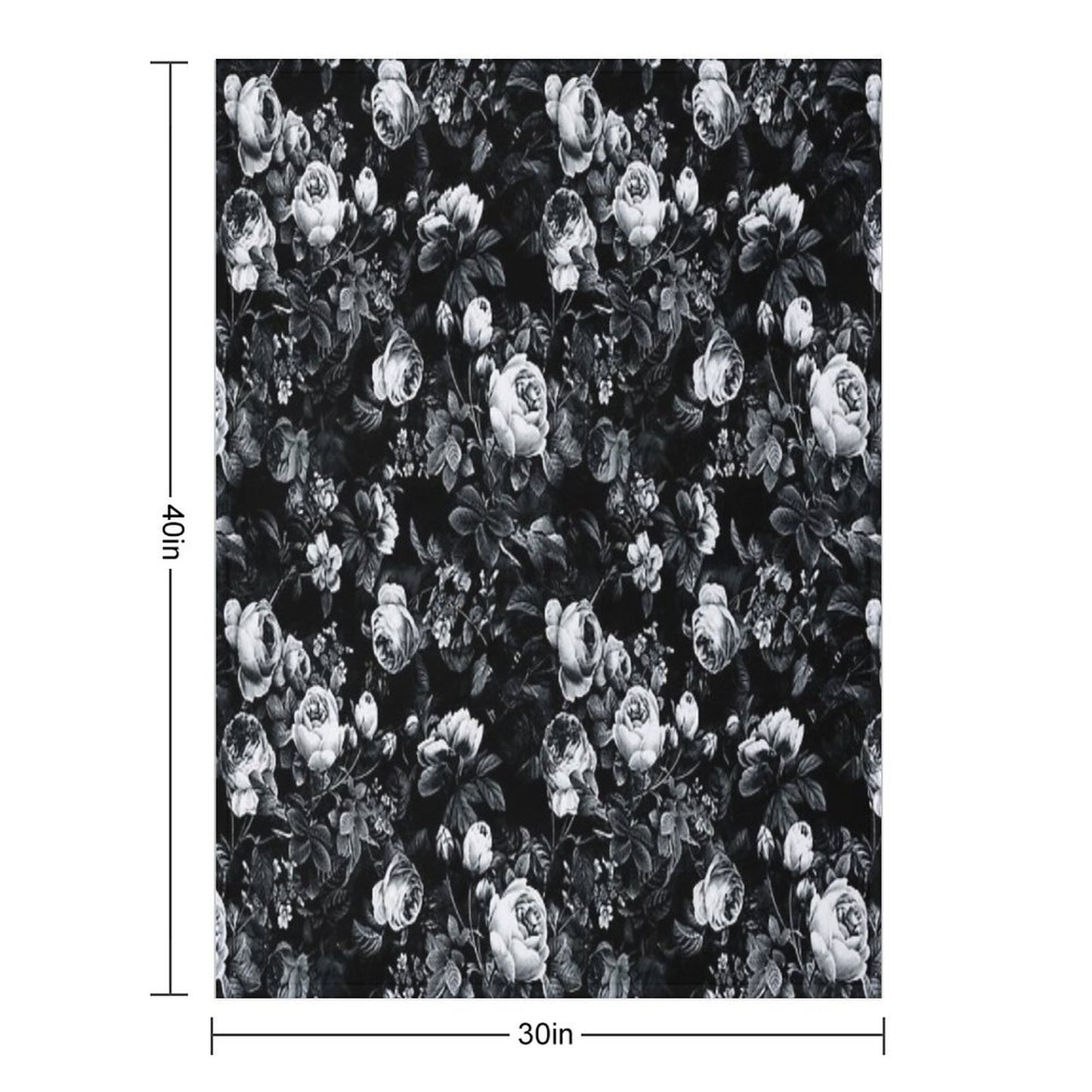 Roses Black And White Throw Blanket
