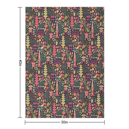 Zen Garden Based on The Japanese Tea Garden in Golden Gate Park Throw Blanket
