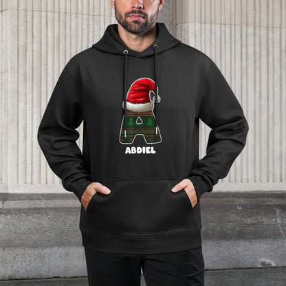 Christmas Letter A First Name Abdiel Machine Washable Hoodie