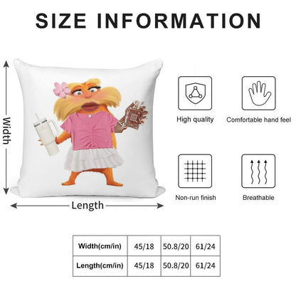 Preppy Lorax Soft Home Decor Throw Pillow