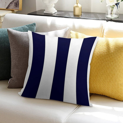 Navy Blue And White Stripes Soft Home Decor Throw Pillow