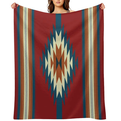 Southwestern Red Throw Blanket