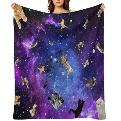 Space Cats Throw Blanket