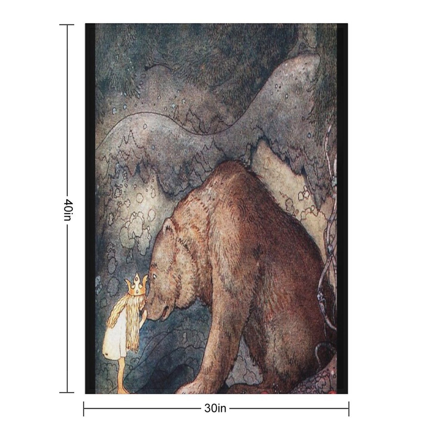 John Bauer Poor Little Bear-artist John Bauer Throw Blanket