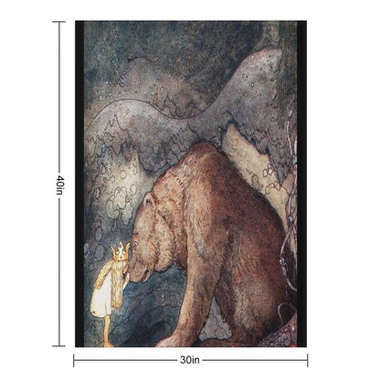 John Bauer Poor Little Bear-artist John Bauer Throw Blanket