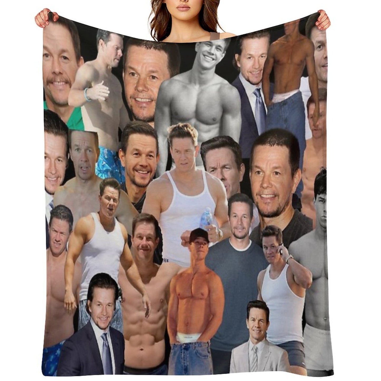 Mark Wahlberg Photo Collage Throw Blanket