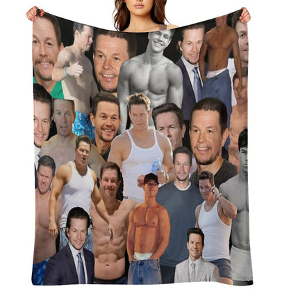 Mark Wahlberg Photo Collage Throw Blanket