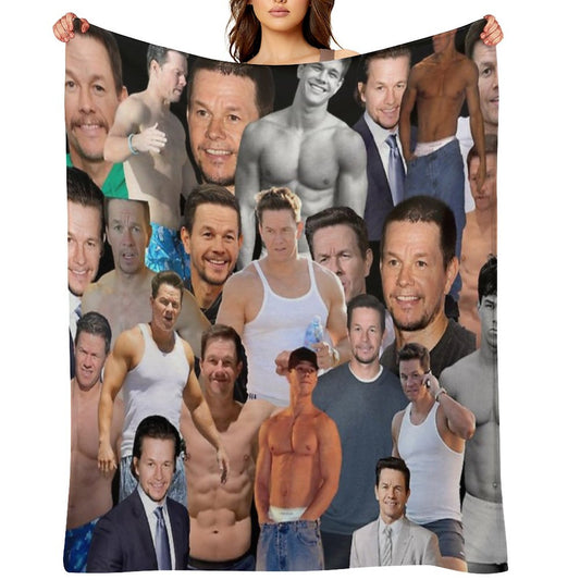 Mark Wahlberg Photo Collage Throw Blanket