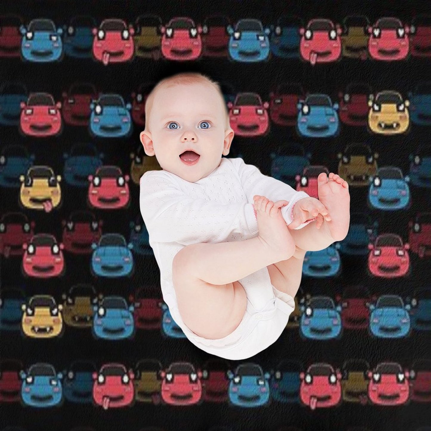 MIATA PATTERN BLACK Throw Blanket
