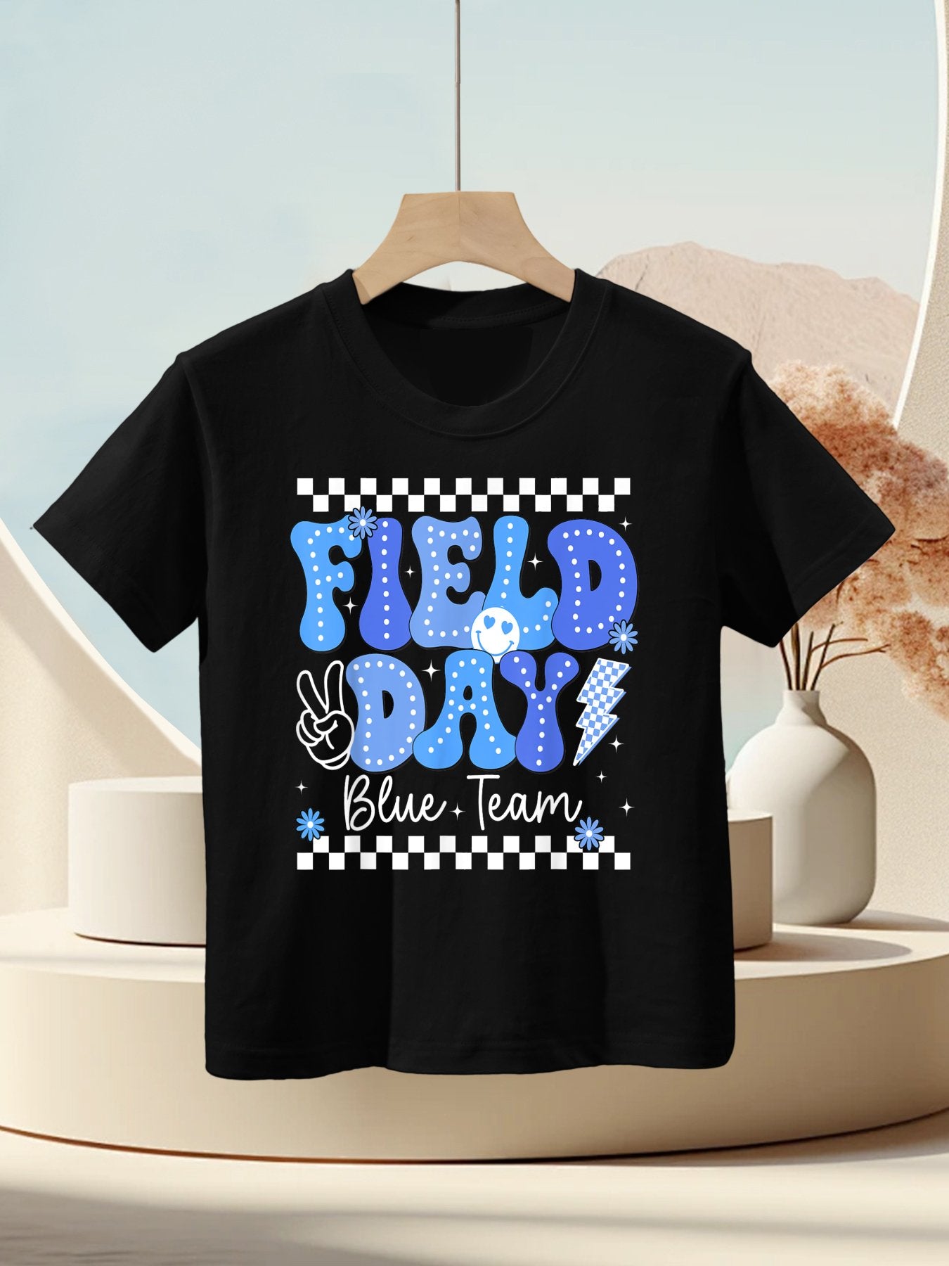 Field Day Trip Blue Team Color Game Competition Boys Girls Kids T-Shirt