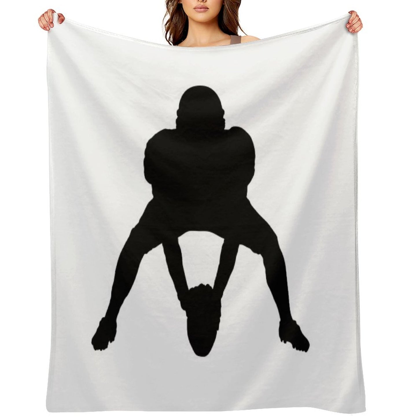American Football Player Logo Throw Blanket