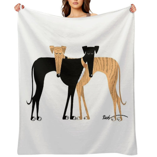 Head Rest Brindle Hound Throw Blanket