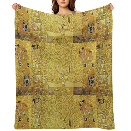 Gustav Klimt - Gustav Klimt  Tree Of Life (Arbol De La Vida) Throw Blanket