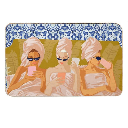Ladies-Only Club  Girl Talk Slumber Party BFF  Bohemian Feminism Independent Moroccan Women Bath Mat